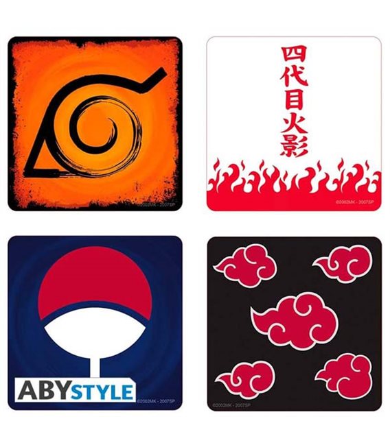 Set Di 4 Sottobicchieri Da Naruto Shippuden - Emblems Coasters - Di Abystyle