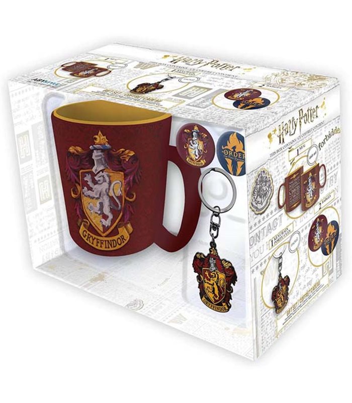 Harry Potter - Grifondoro - Gryffindor - Gift Box - Confezione Regalo - Set  1 Tazza 460 Ml Mug - 1 Portachiavi Keychain - 2 Sp - Pidak Shop Srls