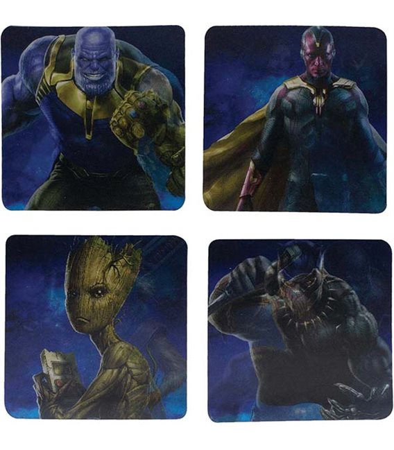 Marvel - Metal Coasters/Sottobicchieri Metallici - Set 4 Pcs Avengers Infinity War