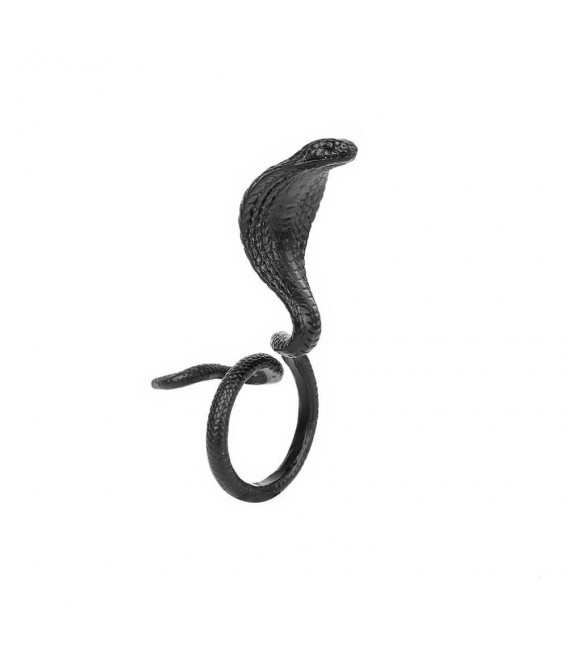 Anello Nero con Serpente Cobra Intrecciato - Pidak Shop