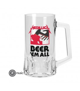 Metallica Tankard Beer'Em All - Boccale In Vetro 500 ml - GB EYE