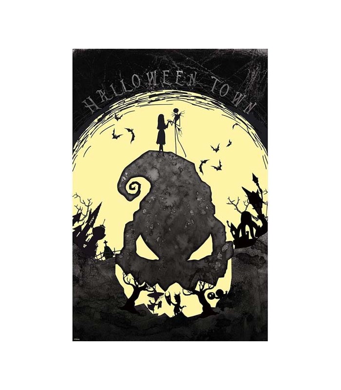 Download Poster Ufficiale Di Nightmare Before Christmas Disney Jack E Sally PSD Mockup Templates