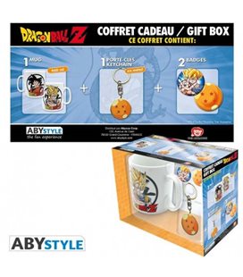 Dragon Ball - Gift Box - Mug/Tazza King Size 460Ml + Keyring/Portachiavi + Badges/Spille Goku